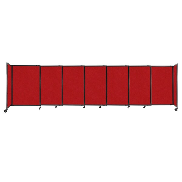 StraightWall Sliding Portable Partition 15'6" x 4' Red Fabric